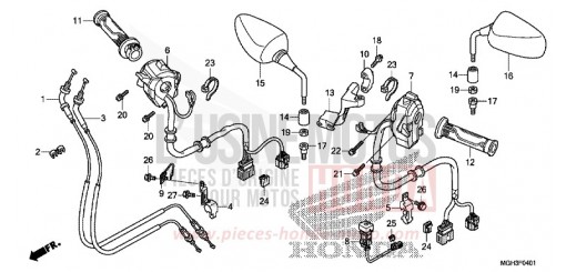 COMMUTATEUR/CABLE/MIROIR (VFR1200XD) VFR1200XDC de 2012